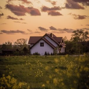house, meadow, grass